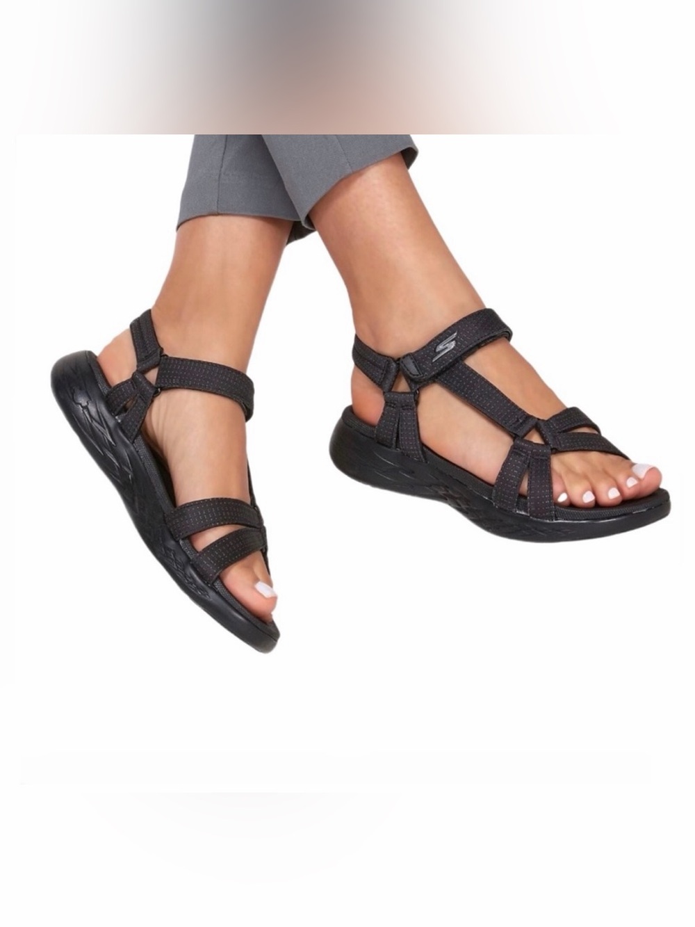 Nwt Skechers On the Go Women's Black Slip-On Sandals Lightweight Summer Size 9